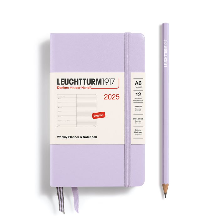 Weekly Planner & Notebook Pocket (A6) 2025, Lilac, English