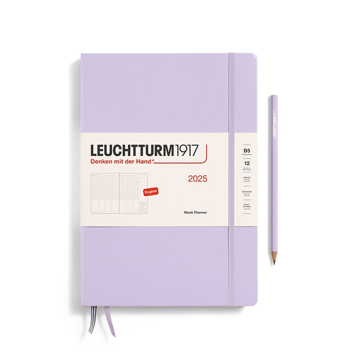 Week Planner Composition (B5)  2025,  Lilac, English