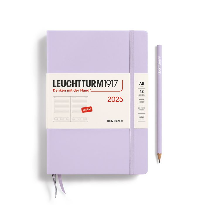 Daily Planner Medium (A5) 2025, Lilac, English