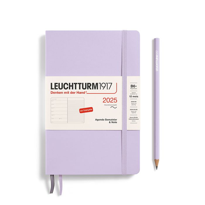 Weekly Planner & Notebook Paperback (B6+) 2025, Softcover, Lilac, French