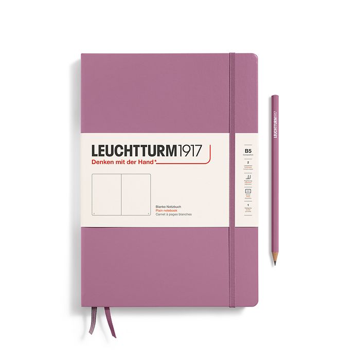 Notebook Composition (B5), Hardcover, 219 numbered pages, Dusty Rose, plain