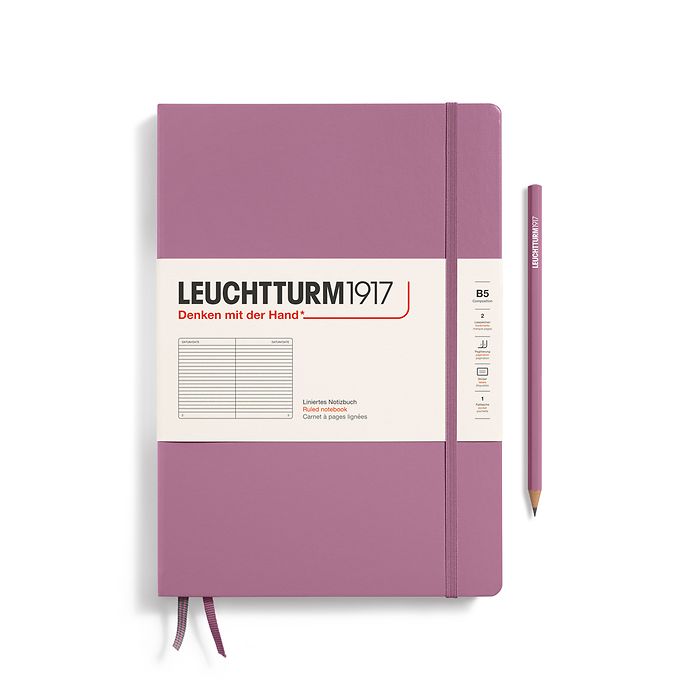 Notebook Composition (B5), Hardcover, 219 numbered pages, Dusty Rose, ruled