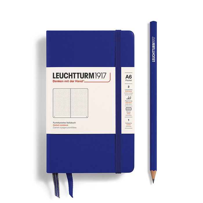 Notebook Pocket (A6), Hardcover, 187 numbered pages, Ink, dotted