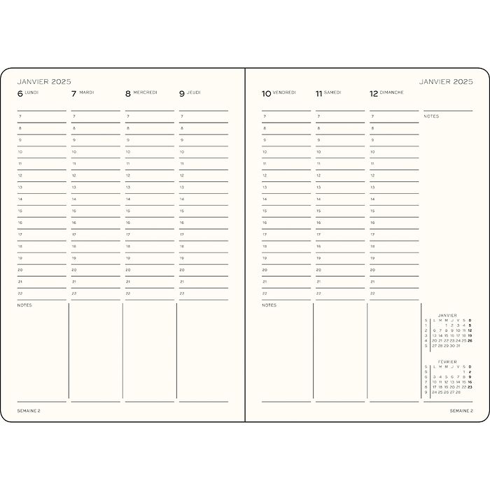 Week Planner 2025, French