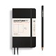 Notebook Pocket (A6), Softcover, 123 numbered pages, Black,  plain