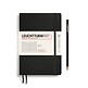 Notebook Medium (A5), Softcover, 123 numbered pages, Black,  ruled