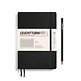 Notebook Medium (A5), Softcover, 123 numbered pages, Black,  squared